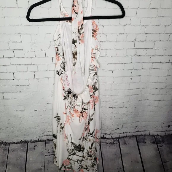 NWT Small Pink Lily Small Peach Love Floral Dress Boutique Wedding Guest Flowers - Picture 5 of 6